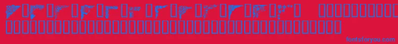 Corners1 Font – Blue Fonts on Red Background