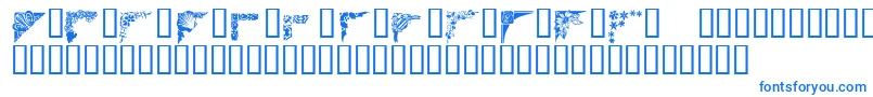 フォントCorners1 – 白い背景に青い文字