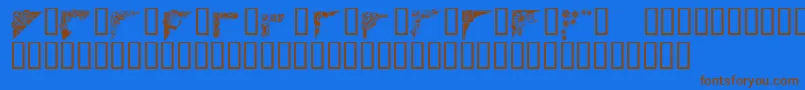 Corners1 Font – Brown Fonts on Blue Background