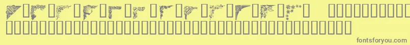 フォントCorners1 – 黄色の背景に灰色の文字