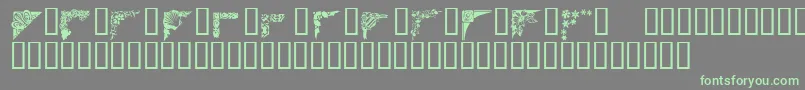 Corners1 Font – Green Fonts on Gray Background