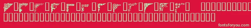 フォントCorners1 – 赤い背景に緑の文字