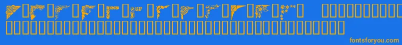 Corners1 Font – Orange Fonts on Blue Background