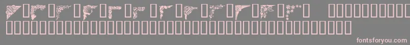 フォントCorners1 – 灰色の背景にピンクのフォント