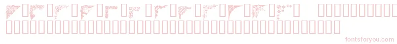 Corners1-fontti – vaaleanpunaiset fontit valkoisella taustalla
