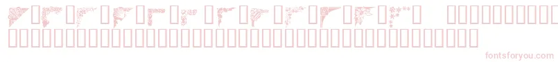 Corners1-Schriftart – Rosa Schriften auf weißem Hintergrund