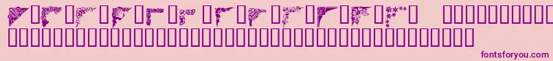 Corners1-fontti – violetit fontit vaaleanpunaisella taustalla