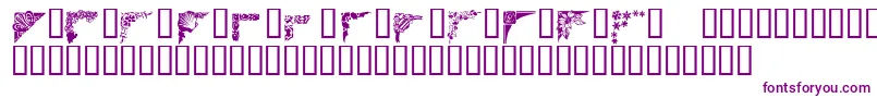フォントCorners1 – 白い背景に紫のフォント