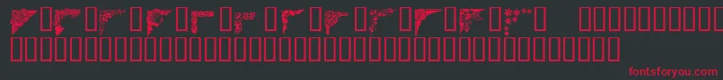 Corners1 Font – Red Fonts on Black Background