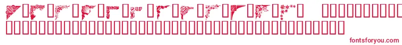 フォントCorners1 – 白い背景に赤い文字