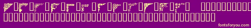 フォントCorners1 – 紫の背景に黄色のフォント
