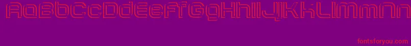 SombrasJed40-Schriftart – Rote Schriften auf violettem Hintergrund