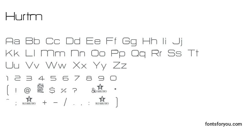 Schriftart Hurtm – Alphabet, Zahlen, spezielle Symbole