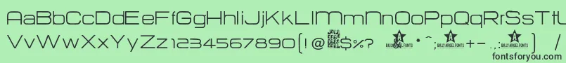 フォントHurtm – 緑の背景に黒い文字