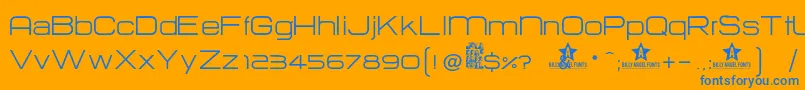 フォントHurtm – オレンジの背景に青い文字