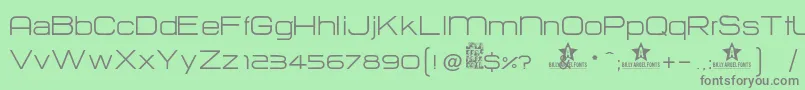 フォントHurtm – 緑の背景に灰色の文字