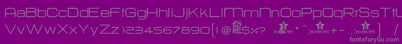 フォントHurtm – 紫の背景に灰色の文字