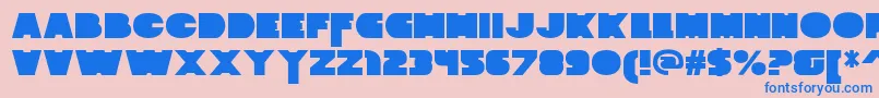 ZaiusBlock-Schriftart – Blaue Schriften auf rosa Hintergrund