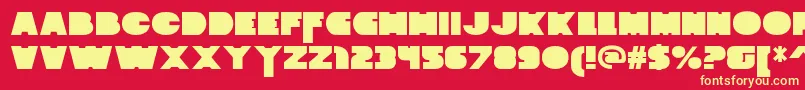 ZaiusBlock Font – Yellow Fonts on Red Background