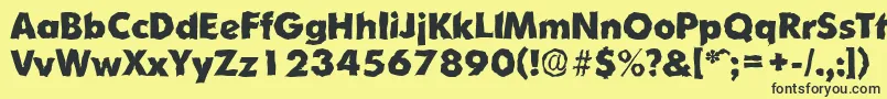 More about OrnitonsrandomXboldRegular Font OrnitonsrandomXboldRegular Font – Black Fonts on Yellow Background