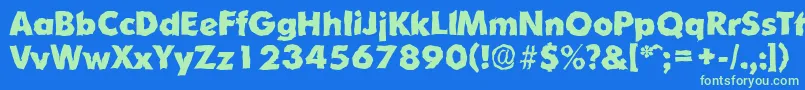 OrnitonsrandomXboldRegular Font – Green Fonts on Blue Background