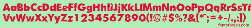 OrnitonsrandomXboldRegular Font – Red Fonts on Green Background