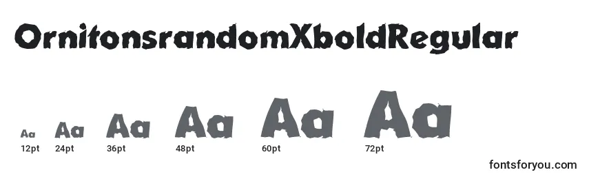 Размеры шрифта OrnitonsrandomXboldRegular