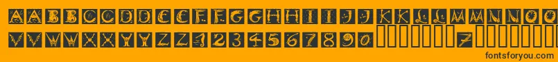 DinitialsNegativeItcTt Font – Black Fonts on Orange Background