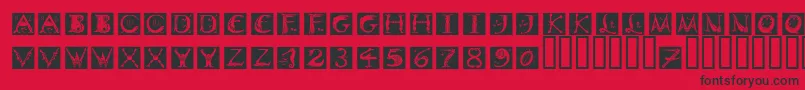 DinitialsNegativeItcTt Font – Black Fonts on Red Background