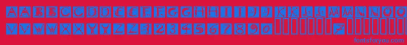 フォントDinitialsNegativeItcTt – 赤い背景に青い文字
