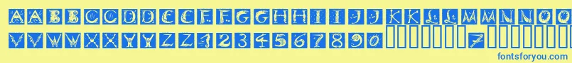 Шрифт DinitialsNegativeItcTt – синие шрифты на жёлтом фоне