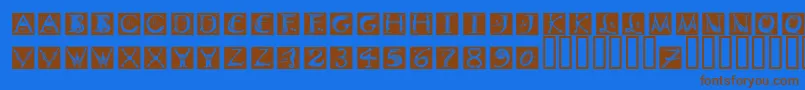 DinitialsNegativeItcTt Font – Brown Fonts on Blue Background