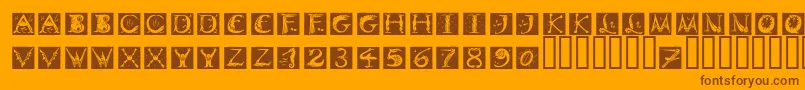 DinitialsNegativeItcTt Font – Brown Fonts on Orange Background