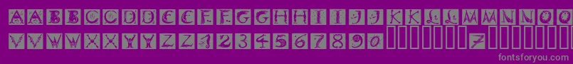 Шрифт DinitialsNegativeItcTt – серые шрифты на фиолетовом фоне