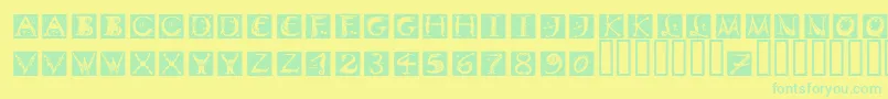 Police DinitialsNegativeItcTt – polices vertes sur fond jaune