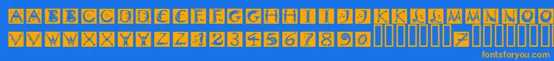 DinitialsNegativeItcTt Font – Orange Fonts on Blue Background