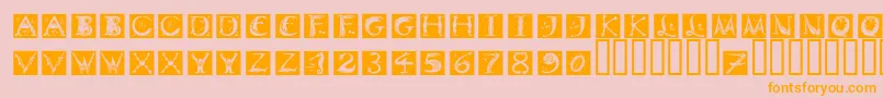 DinitialsNegativeItcTt Font – Orange Fonts on Pink Background