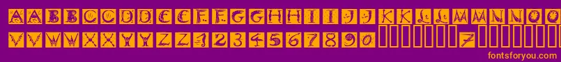 DinitialsNegativeItcTt Font – Orange Fonts on Purple Background