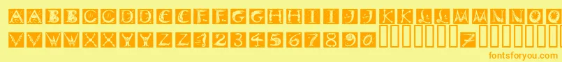 DinitialsNegativeItcTt Font – Orange Fonts on Yellow Background