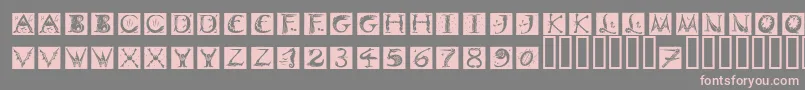 フォントDinitialsNegativeItcTt – 灰色の背景にピンクのフォント