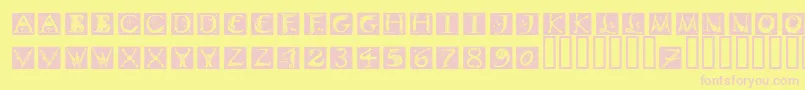 フォントDinitialsNegativeItcTt – ピンクのフォント、黄色の背景