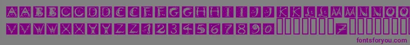 フォントDinitialsNegativeItcTt – 紫色のフォント、灰色の背景