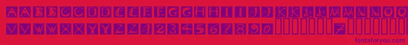 DinitialsNegativeItcTt Font – Purple Fonts on Red Background
