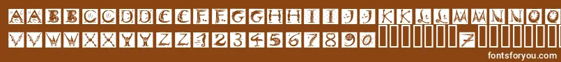 DinitialsNegativeItcTt-Schriftart – Weiße Schriften auf braunem Hintergrund