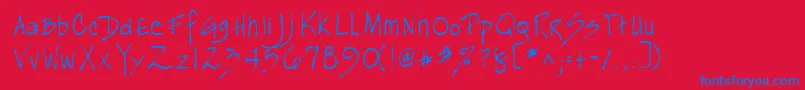 Lehn163 Font – Blue Fonts on Red Background