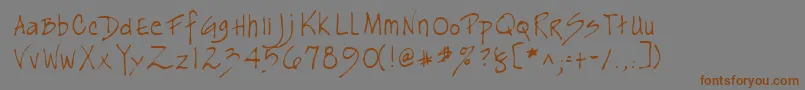 フォントLehn163 – 茶色の文字が灰色の背景にあります。