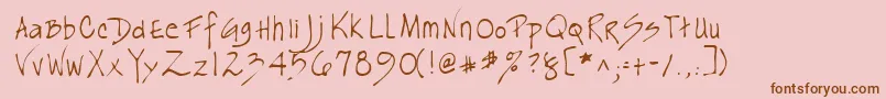 Lehn163 Font – Brown Fonts on Pink Background