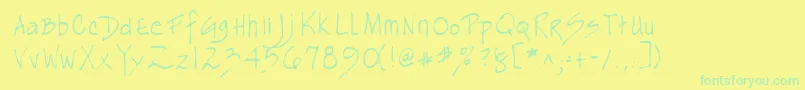 Lehn163 Font – Green Fonts on Yellow Background