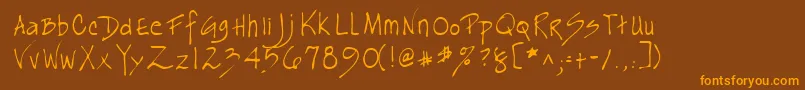Lehn163 Font – Orange Fonts on Brown Background