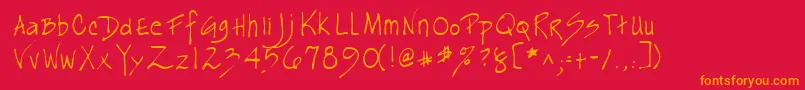 フォントLehn163 – 赤い背景にオレンジの文字